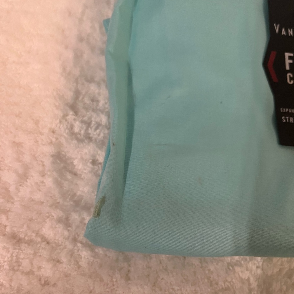 Van Huseun Teal Flex Collar Dress Shirt Size XL- 17 35/35 - Picture 7 of 8